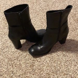 Black heeled ankle boots